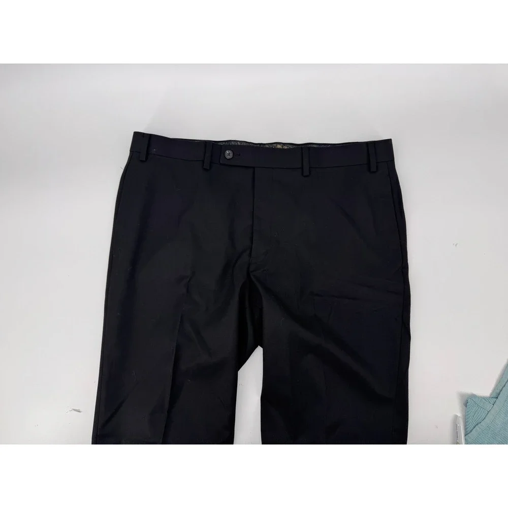 Ralph Lauren Men's Black Dress Pants 36x30  Classic Fit Polyester Rayon‎ Blend